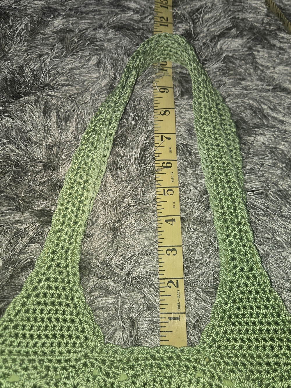 VTG The Sak Sage Green Crochet Shoulder Bag - Picture 4 of 9